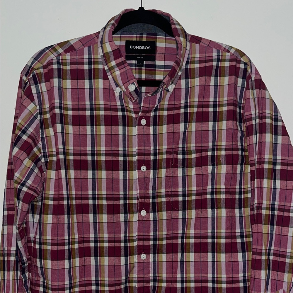 Bonobos Men's Multicolor Plaid Button Down Shirt